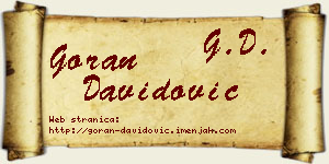 Goran Davidović vizit kartica